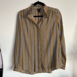 Ann Taylor Factory Mock Neck Button Up Shirt - S